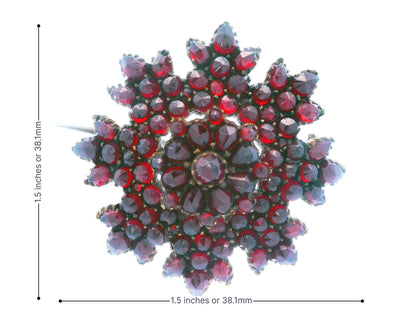 Victorian Garnet Flower Brooch/Pin