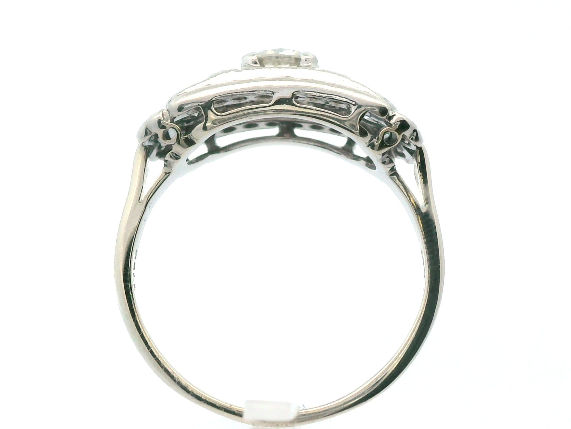 14k White Gold & Palladium Vintage Diamond Ring