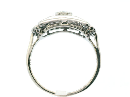 14k White Gold & Palladium Vintage Diamond Ring