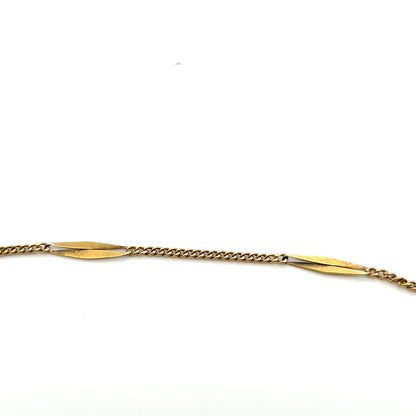 18k Yellow Gold LONG French Bar Chain 61"