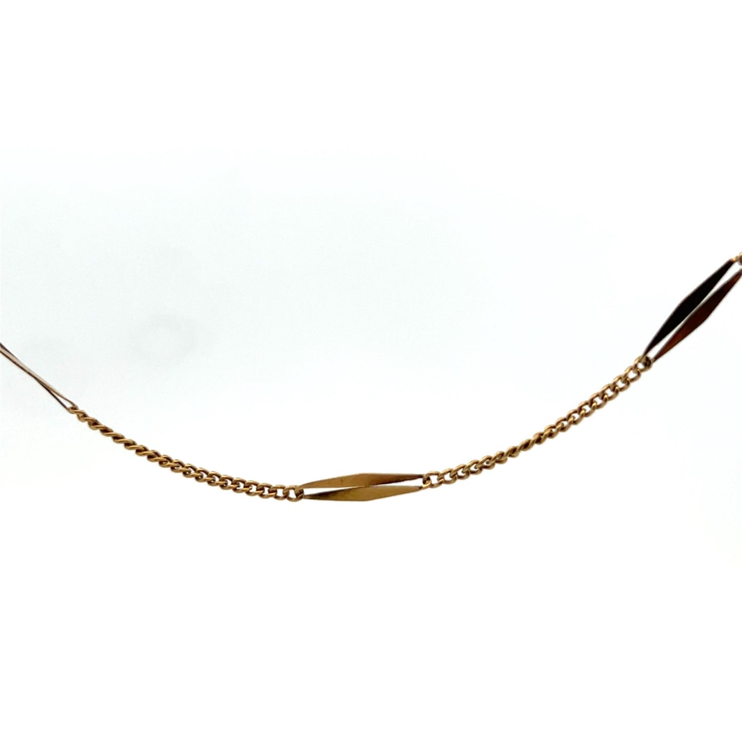 18k Yellow Gold LONG French Bar Chain 61"