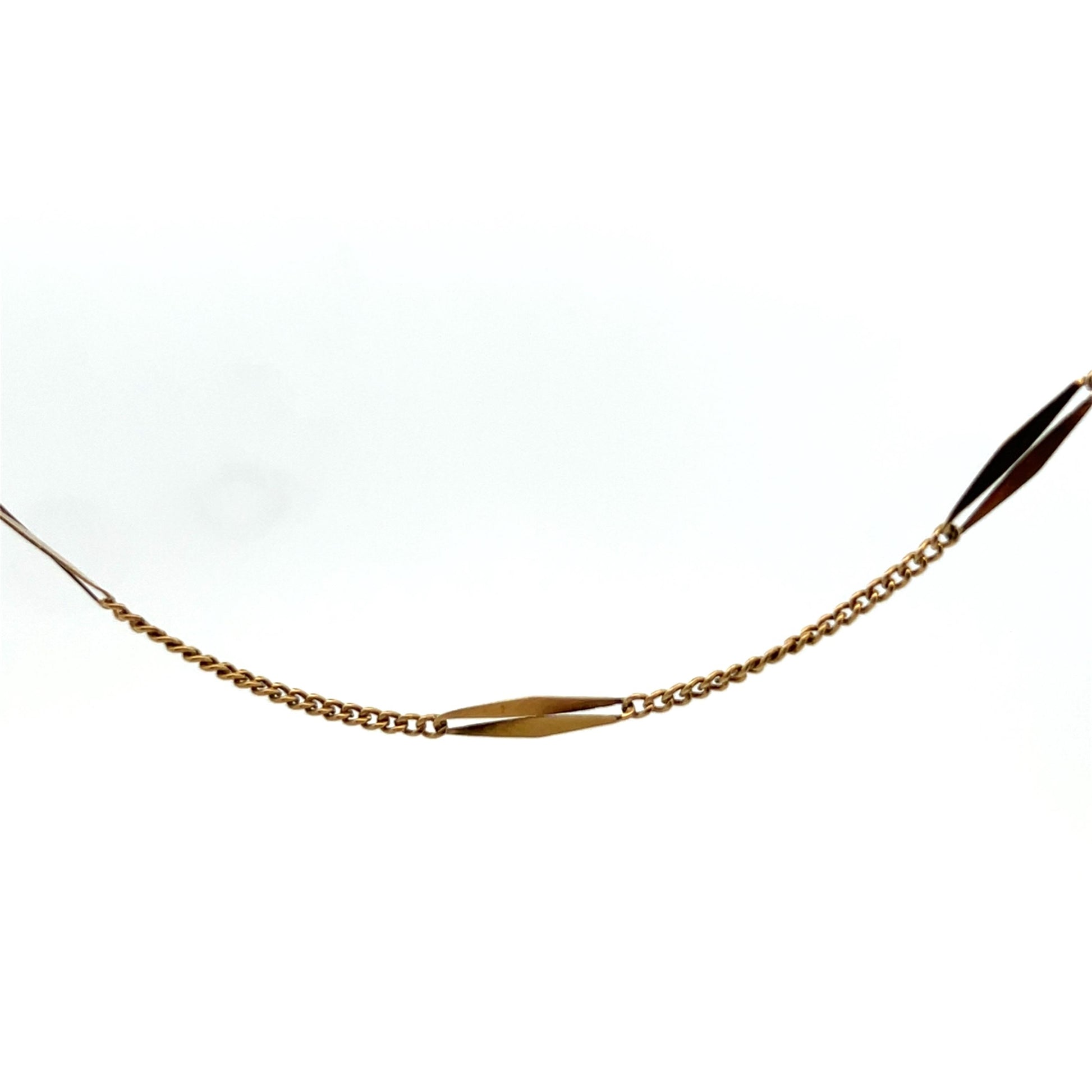 18k Yellow Gold LONG French Bar Chain 61"
