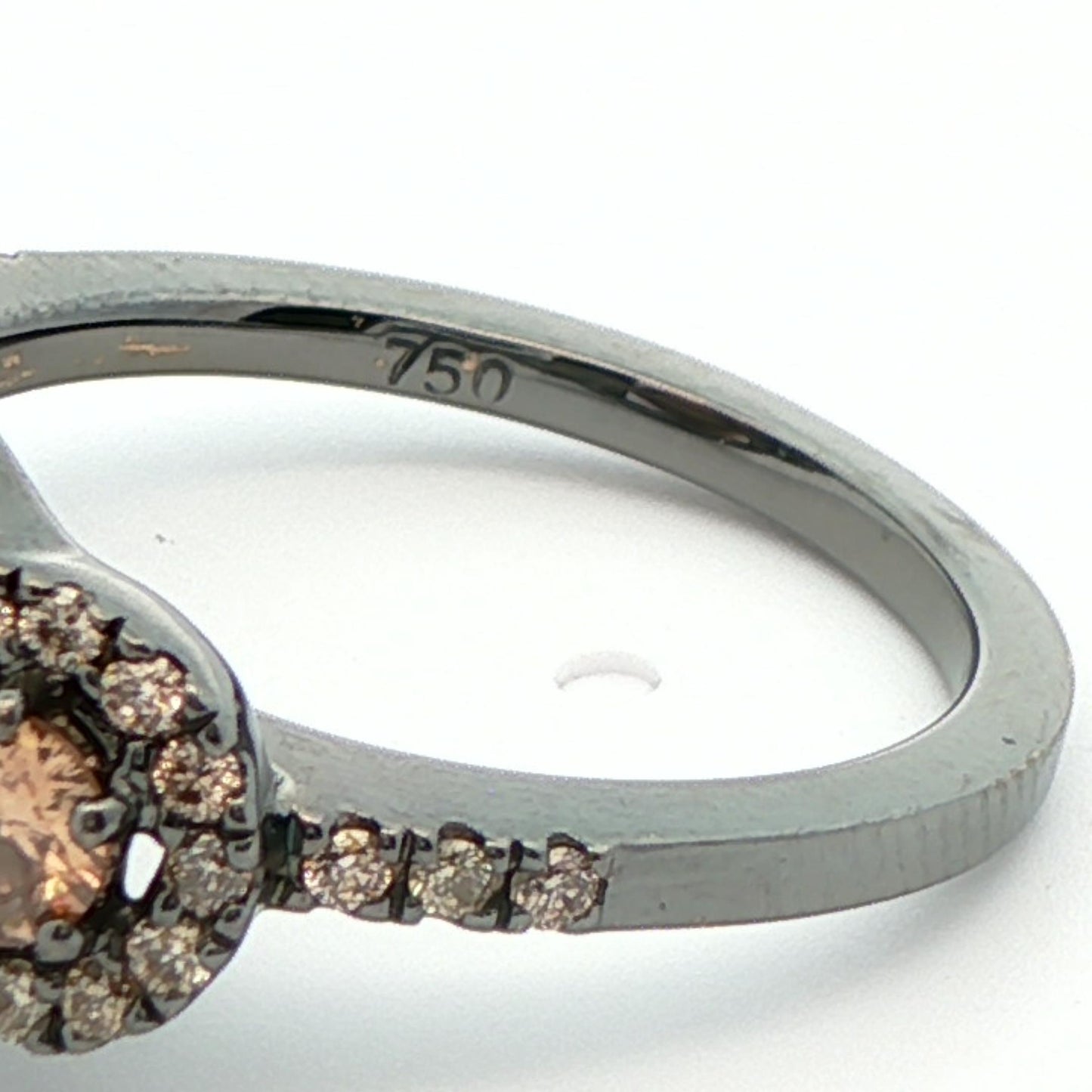 18k White Gold Black Rhodium Gold Pearl & Chocolate Diamond Ring