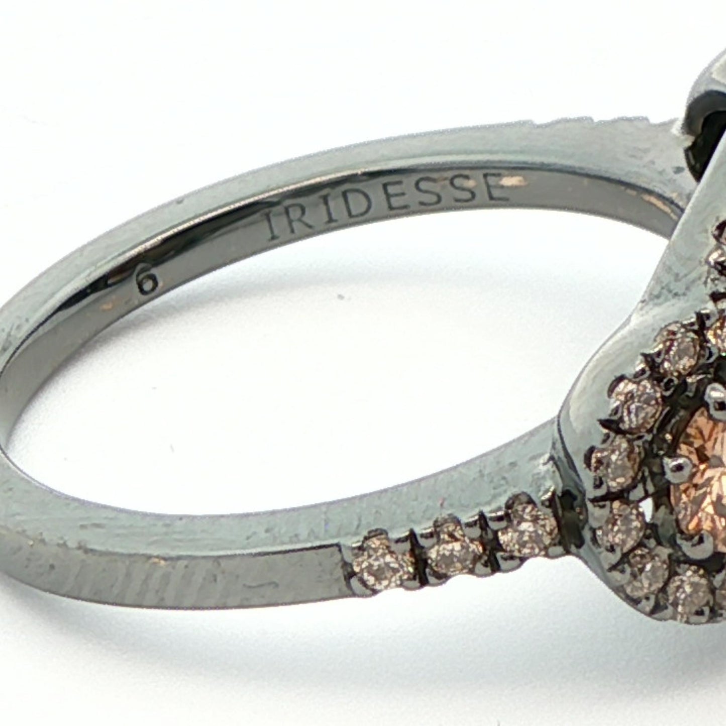 18k White Gold Black Rhodium Gold Pearl & Chocolate Diamond Ring