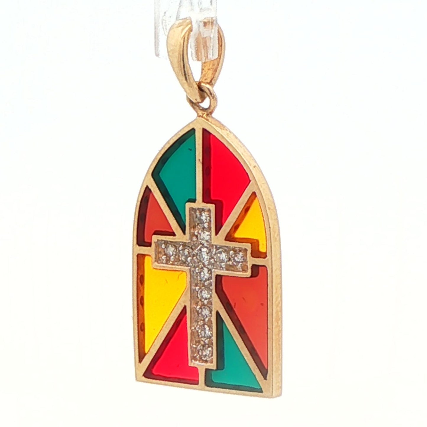 14k Yellow Gold & Diamond Cross Pendant