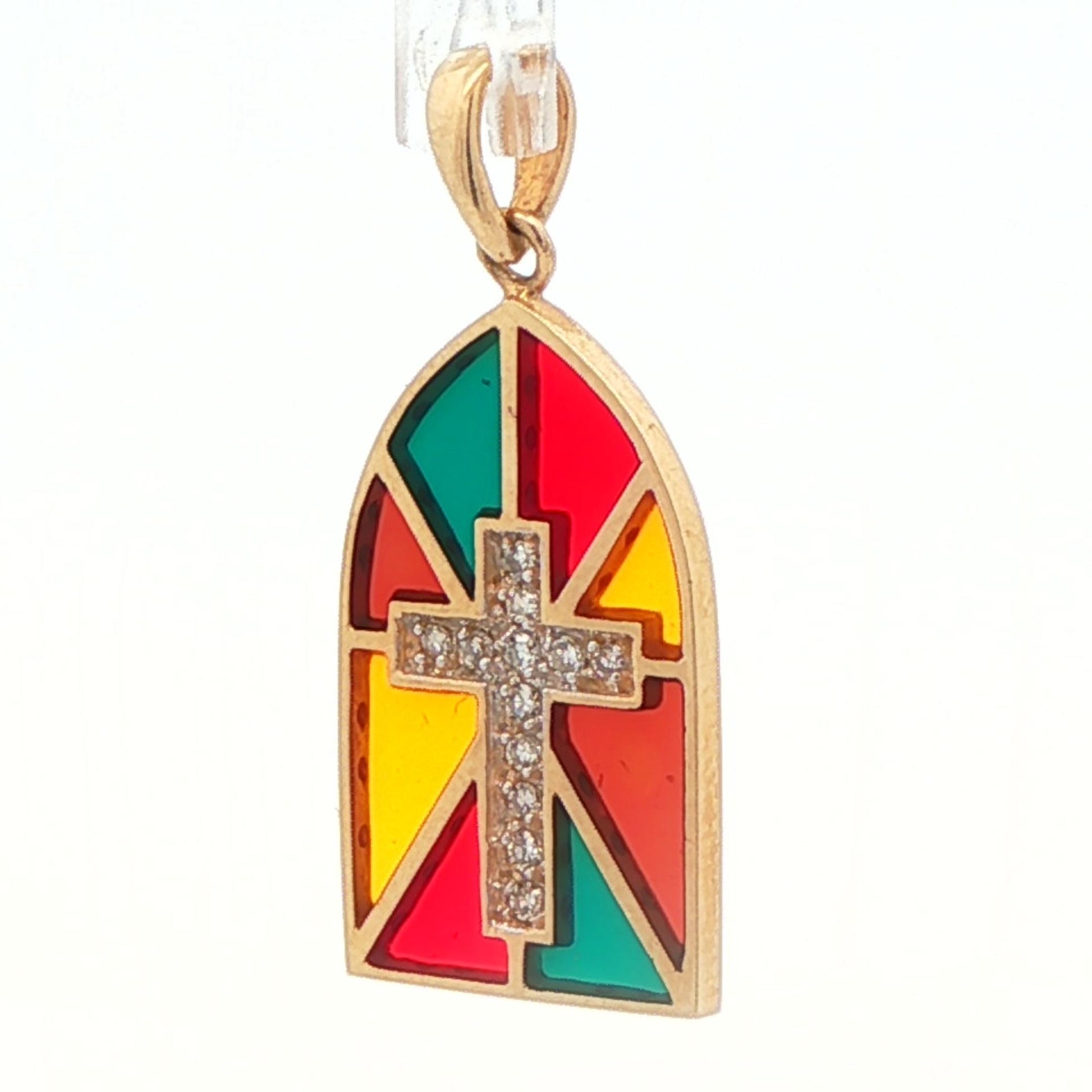 14k Yellow Gold & Diamond Cross Pendant