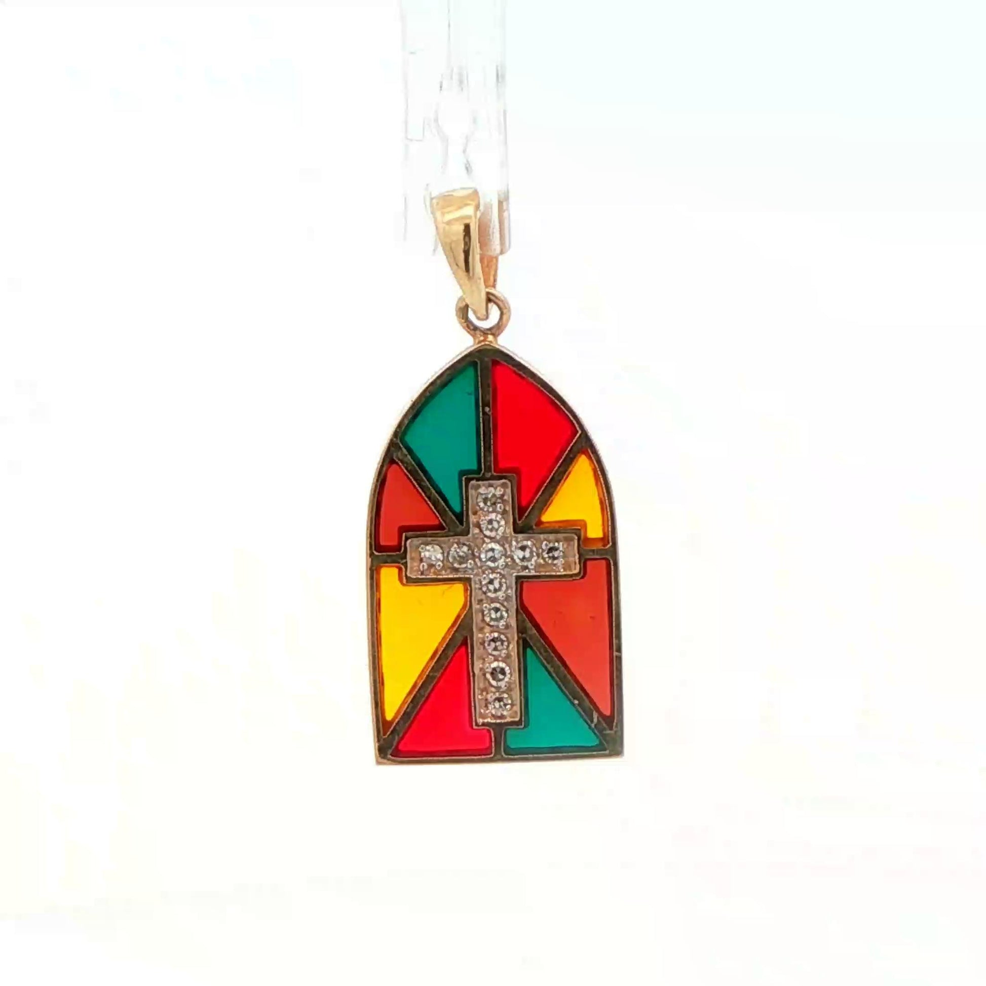 14k Yellow Gold & Diamond Cross Pendant