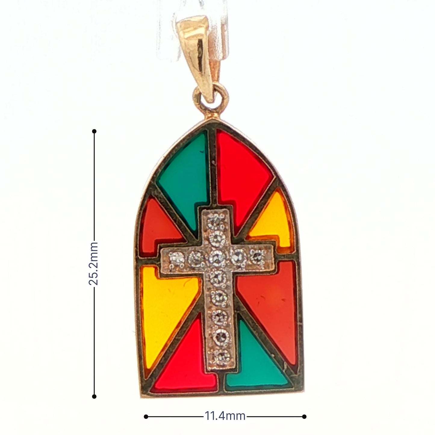 14k Yellow Gold & Diamond Cross Pendant