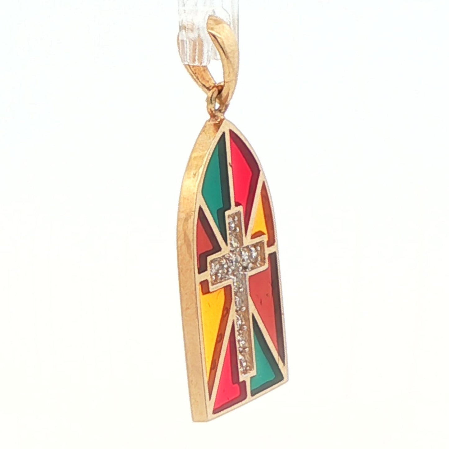 14k Yellow Gold & Diamond Cross Pendant