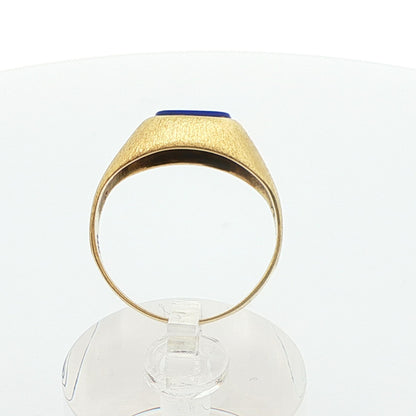 14k Yellow Gold Solitaire Lapis Ring