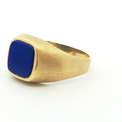 14k Yellow Gold Solitaire Lapis Ring