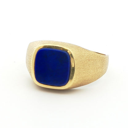 14k Yellow Gold Solitaire Lapis Ring