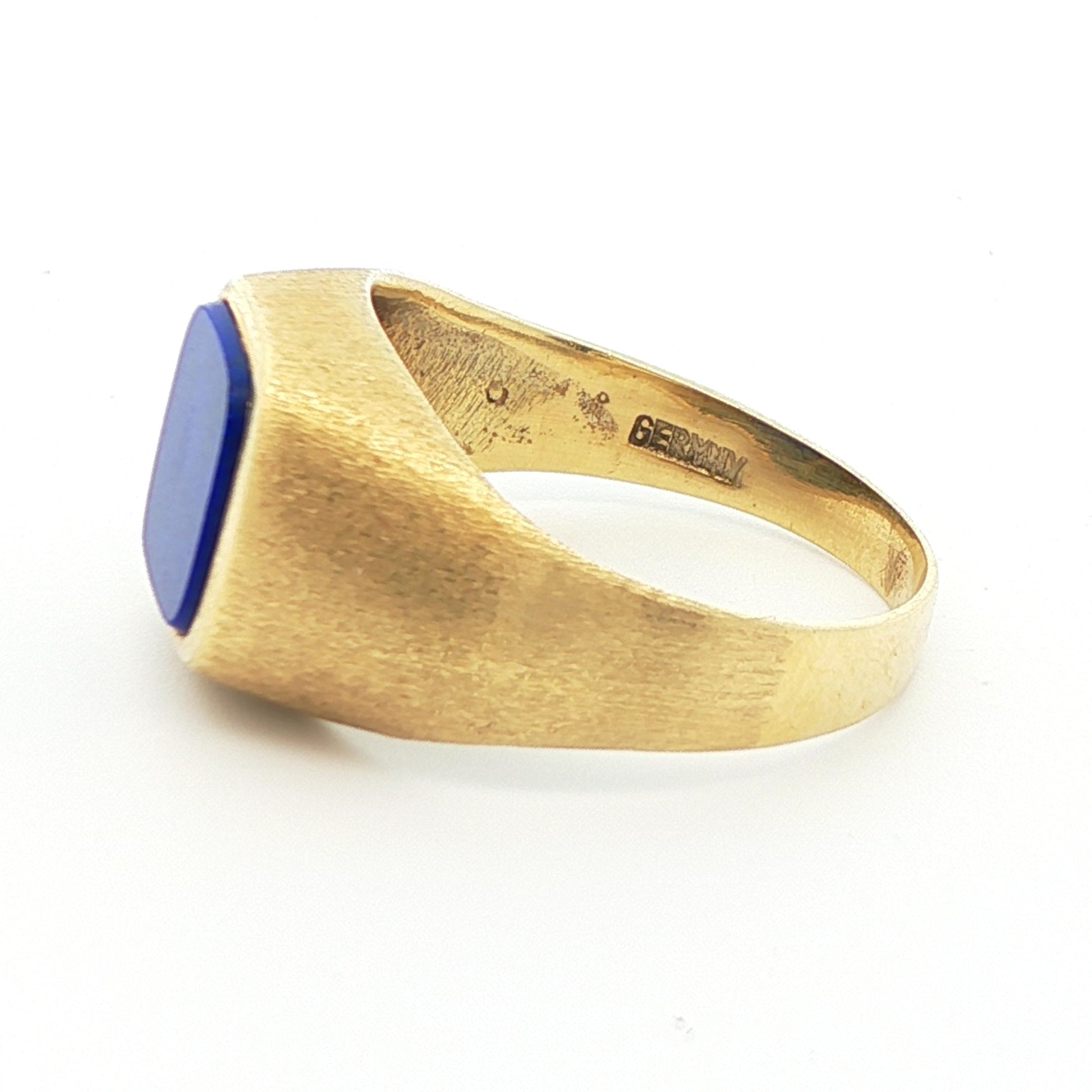14k Yellow Gold Solitaire Lapis Ring