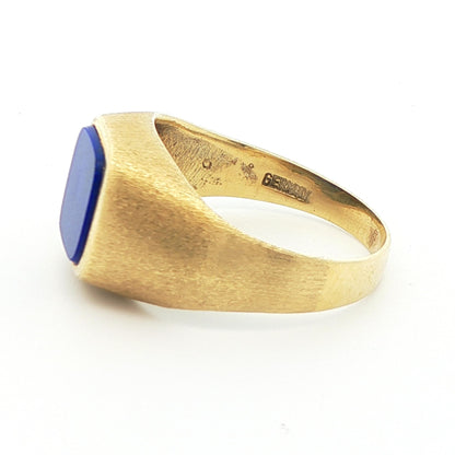 14k Yellow Gold Solitaire Lapis Ring