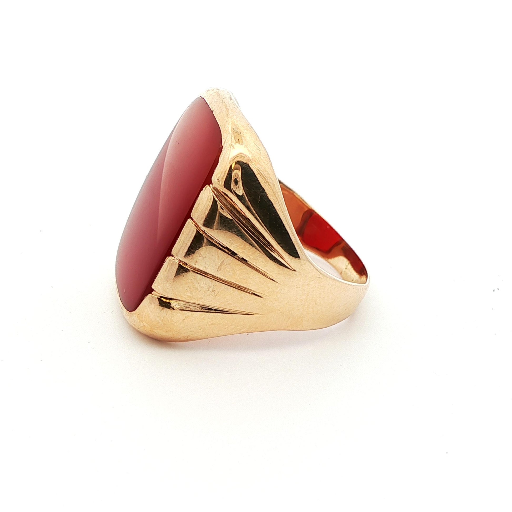 10k Yellow Gold & Carnelian 1910 Edwardian Ring