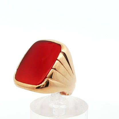 10k Yellow Gold & Carnelian 1910 Edwardian Ring