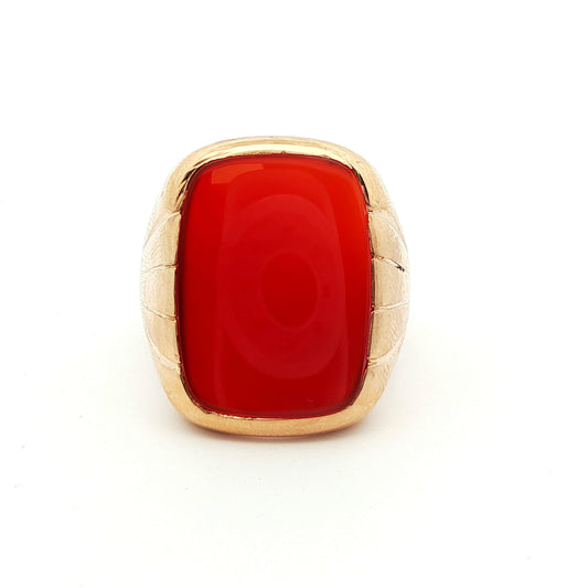 10k Yellow Gold & Carnelian 1910 Edwardian Ring