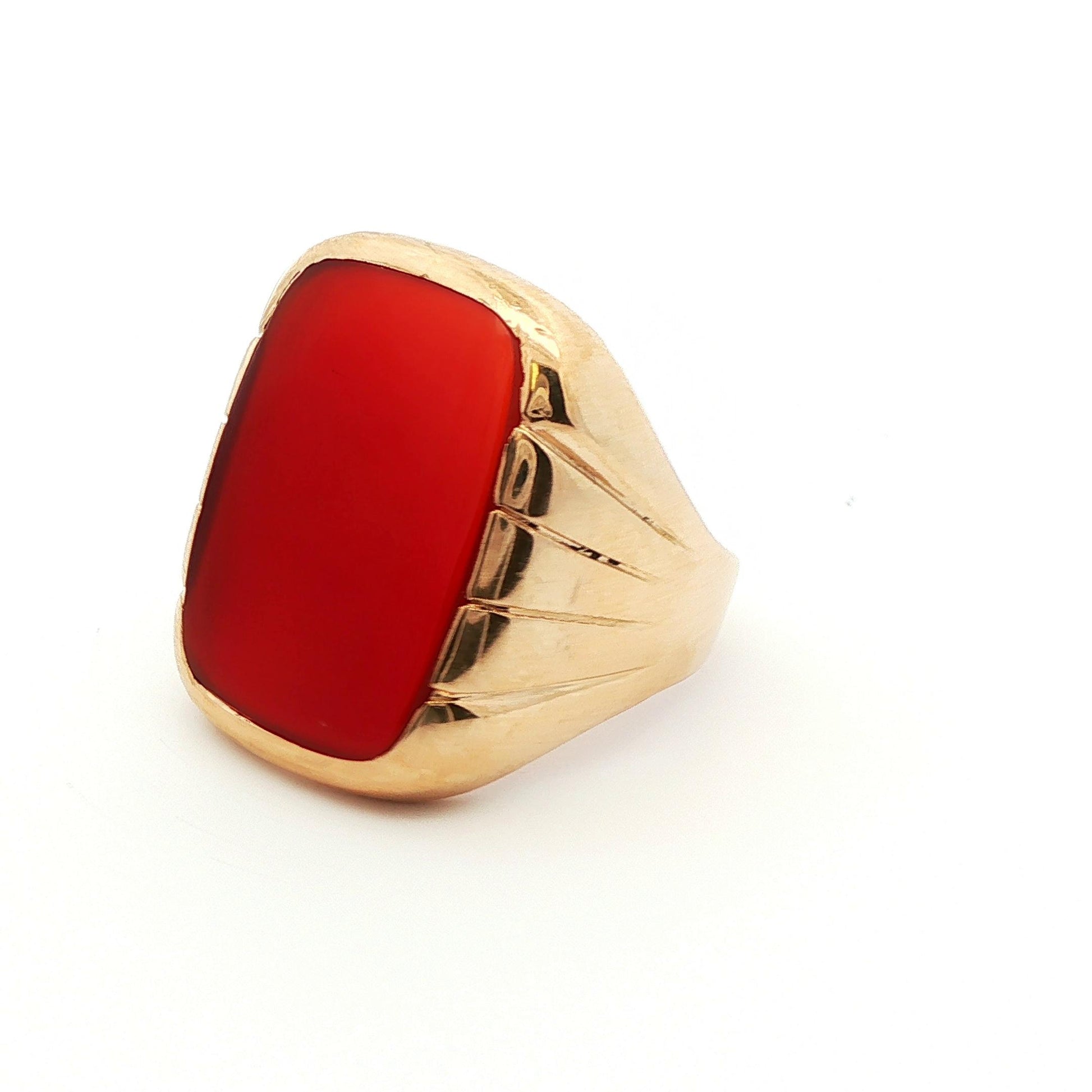 10k Yellow Gold & Carnelian 1910 Edwardian Ring