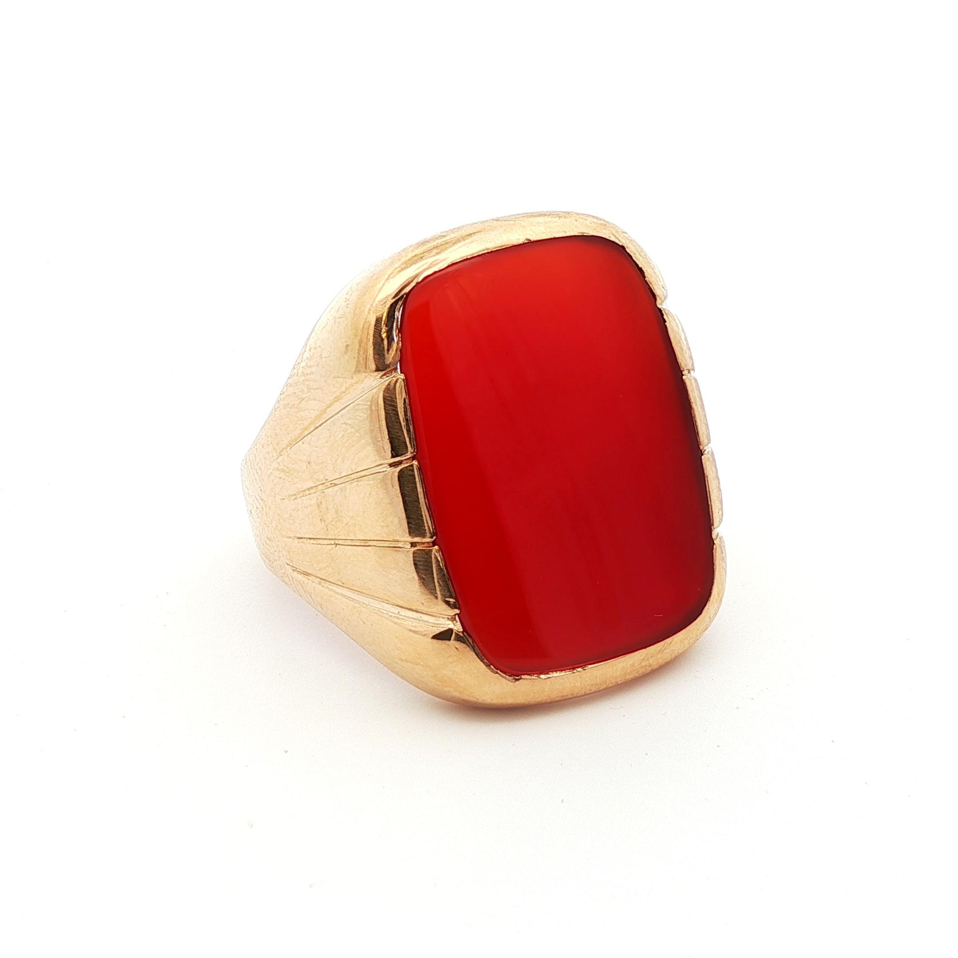 10k Yellow Gold & Carnelian 1910 Edwardian Ring