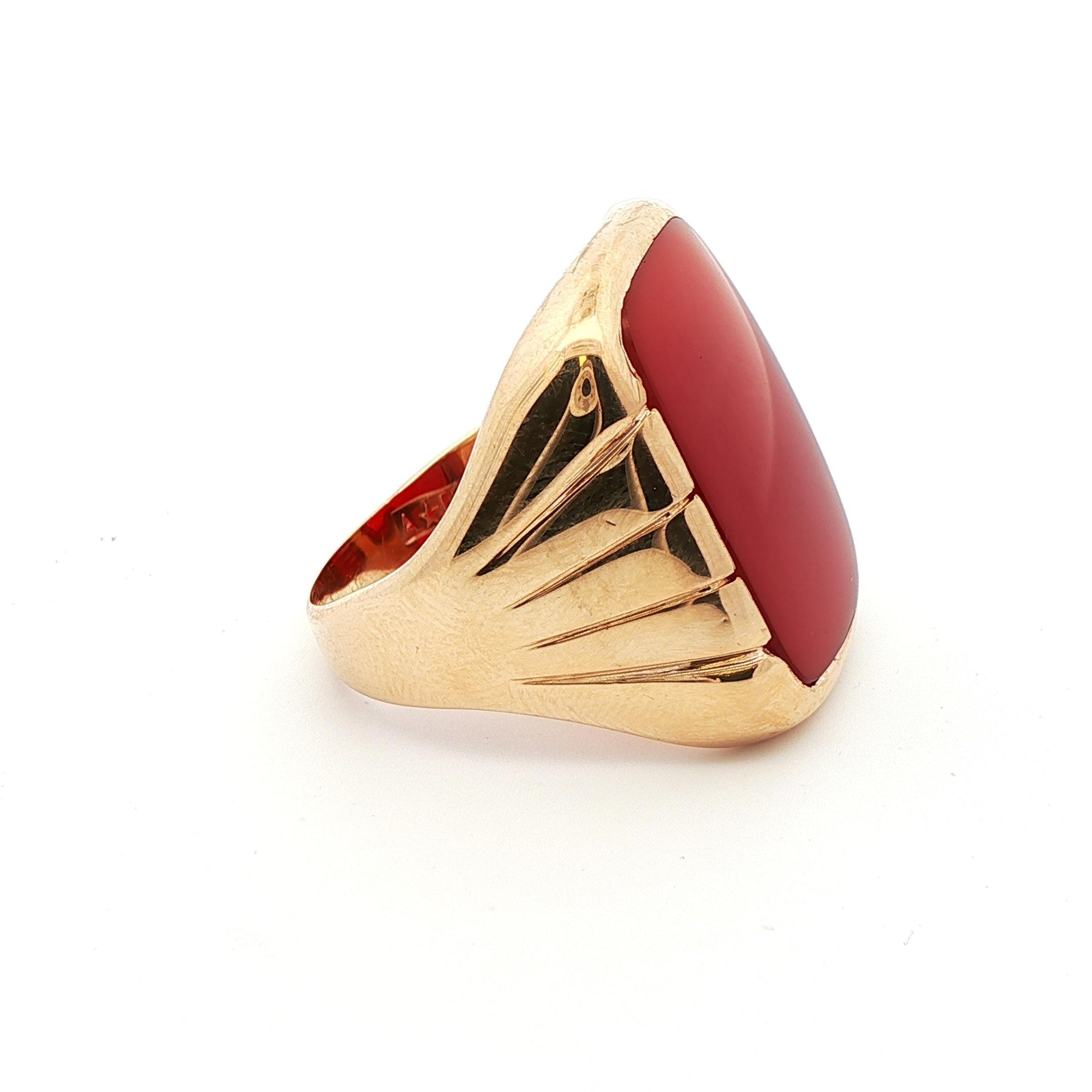 10k Yellow Gold & Carnelian 1910 Edwardian Ring