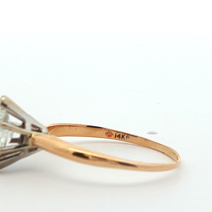 14k Yellow Gold Marquise Diamond Engagement Ring