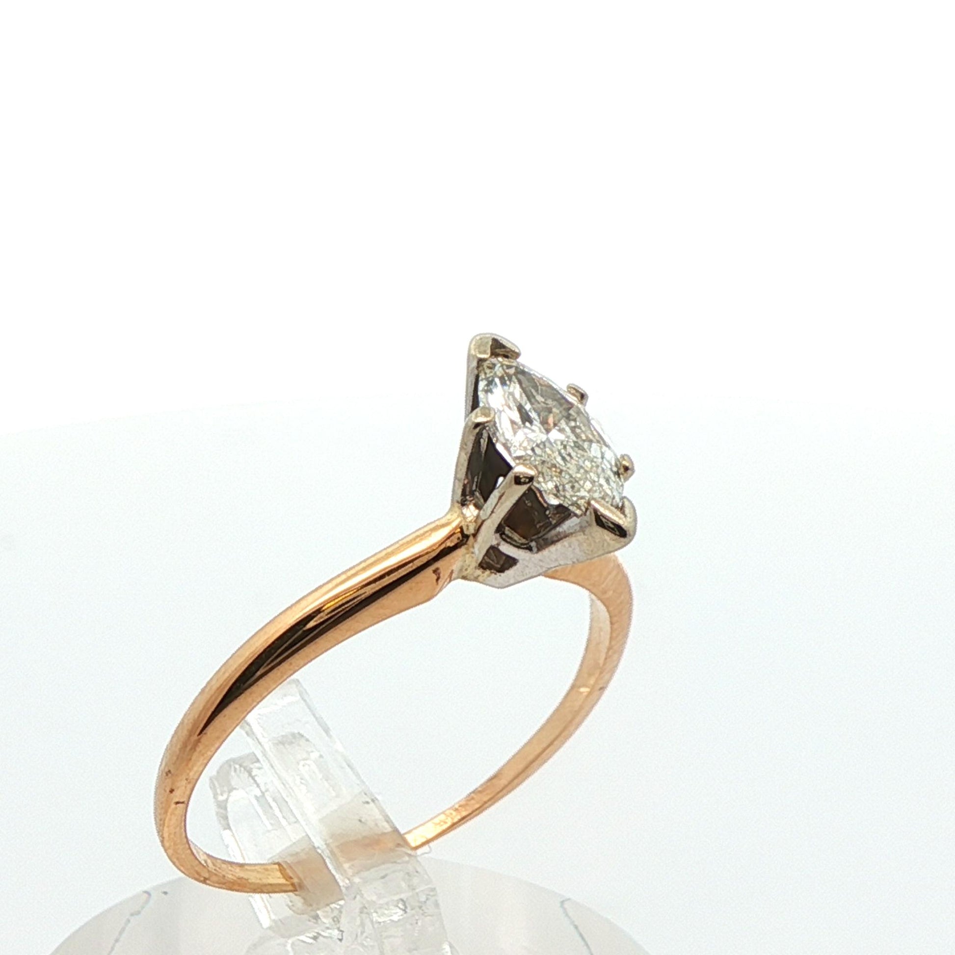 14k Yellow Gold Marquise Diamond Engagement Ring