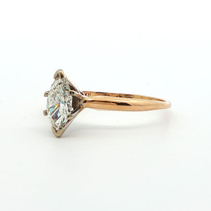 14k Yellow Gold Marquise Diamond Engagement Ring