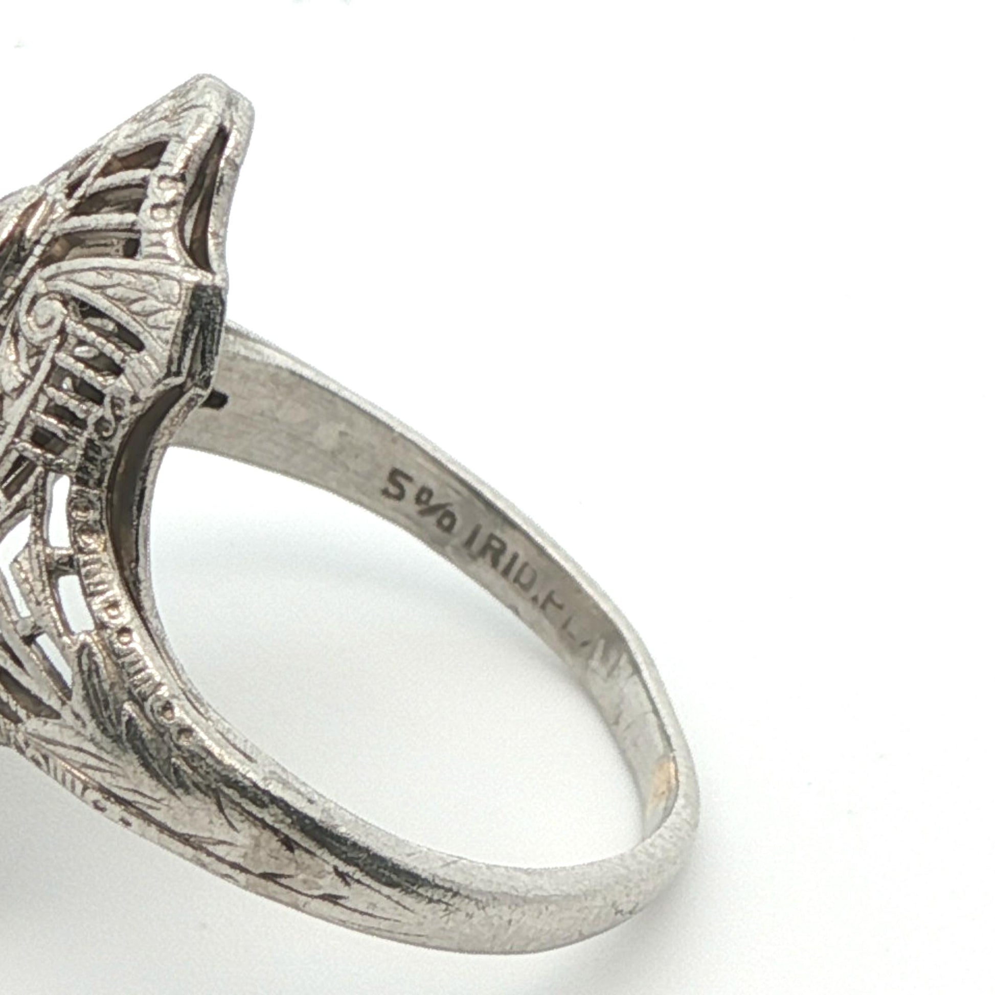 Platinum Art Deco 3 Stone Diamond Engagement Ring