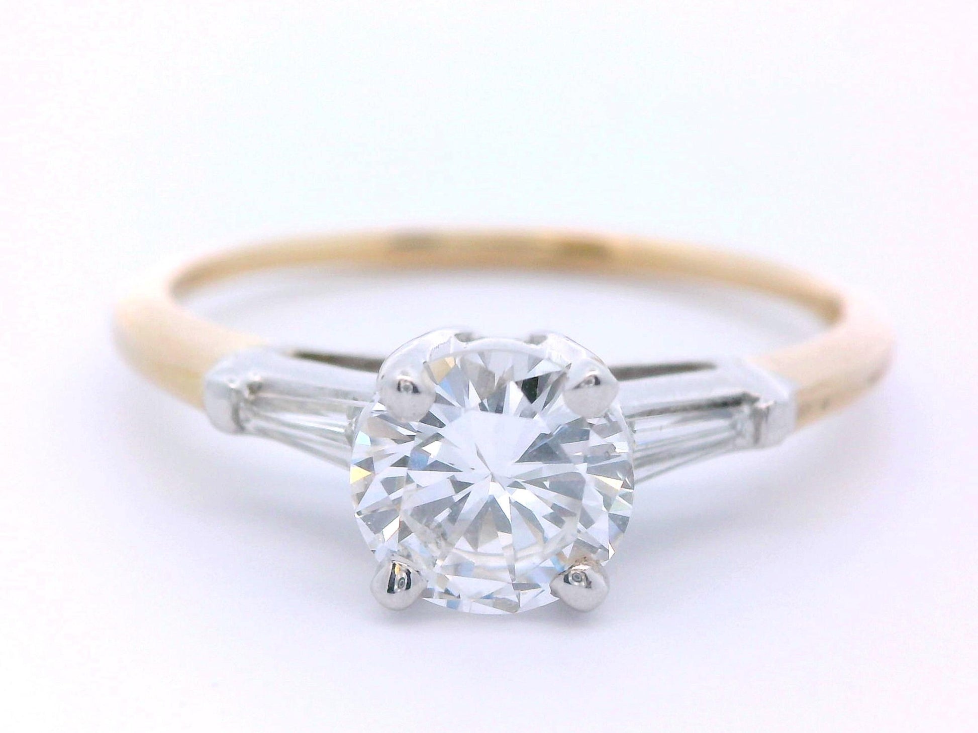 14k Two Tone Engagement Ring & Wedding Band Set