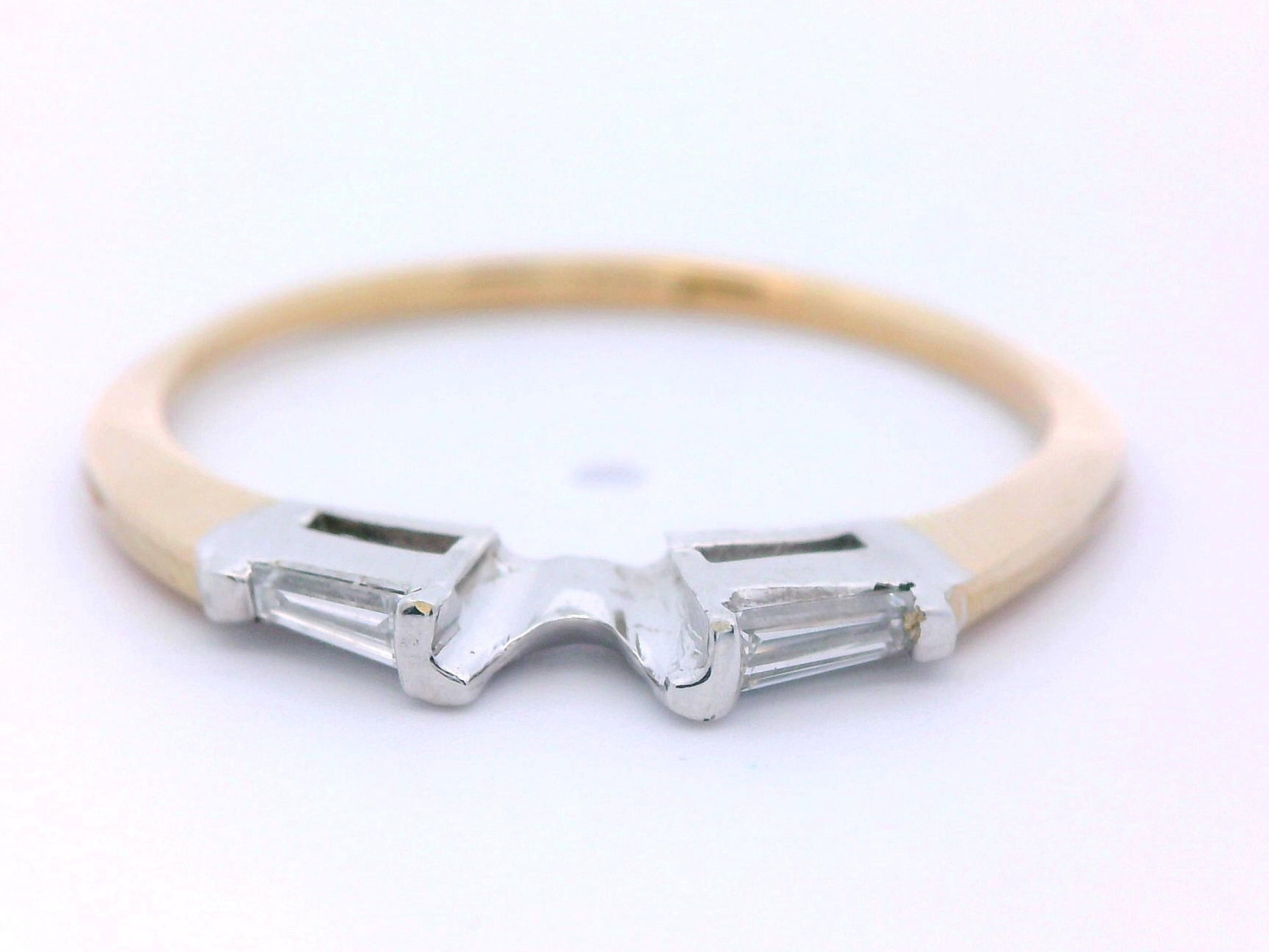 14k Two Tone Engagement Ring & Wedding Band Set