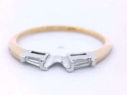 14k Two Tone Engagement Ring & Wedding Band Set