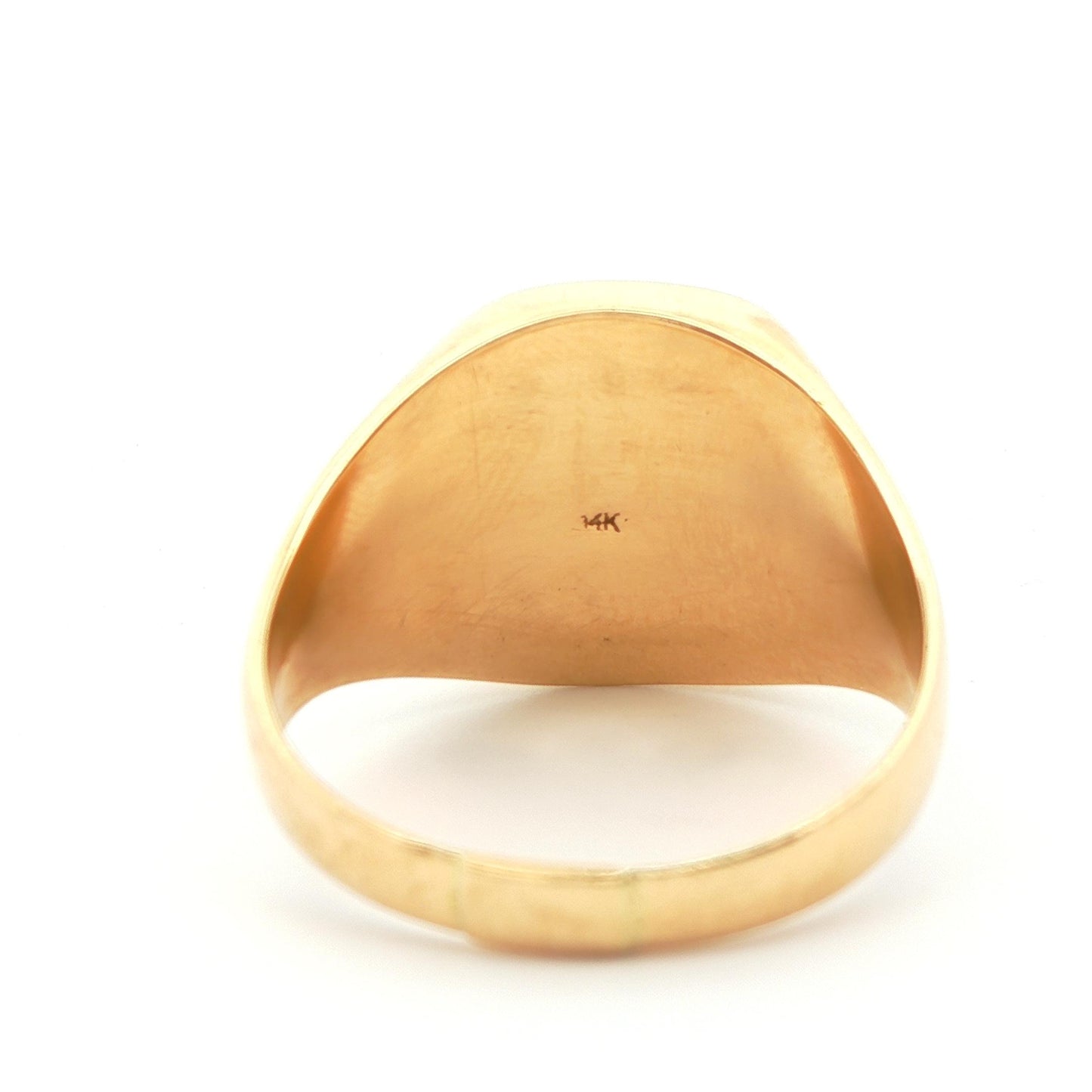 Large 14k Yellow Gold Inlaid Lapis Ring