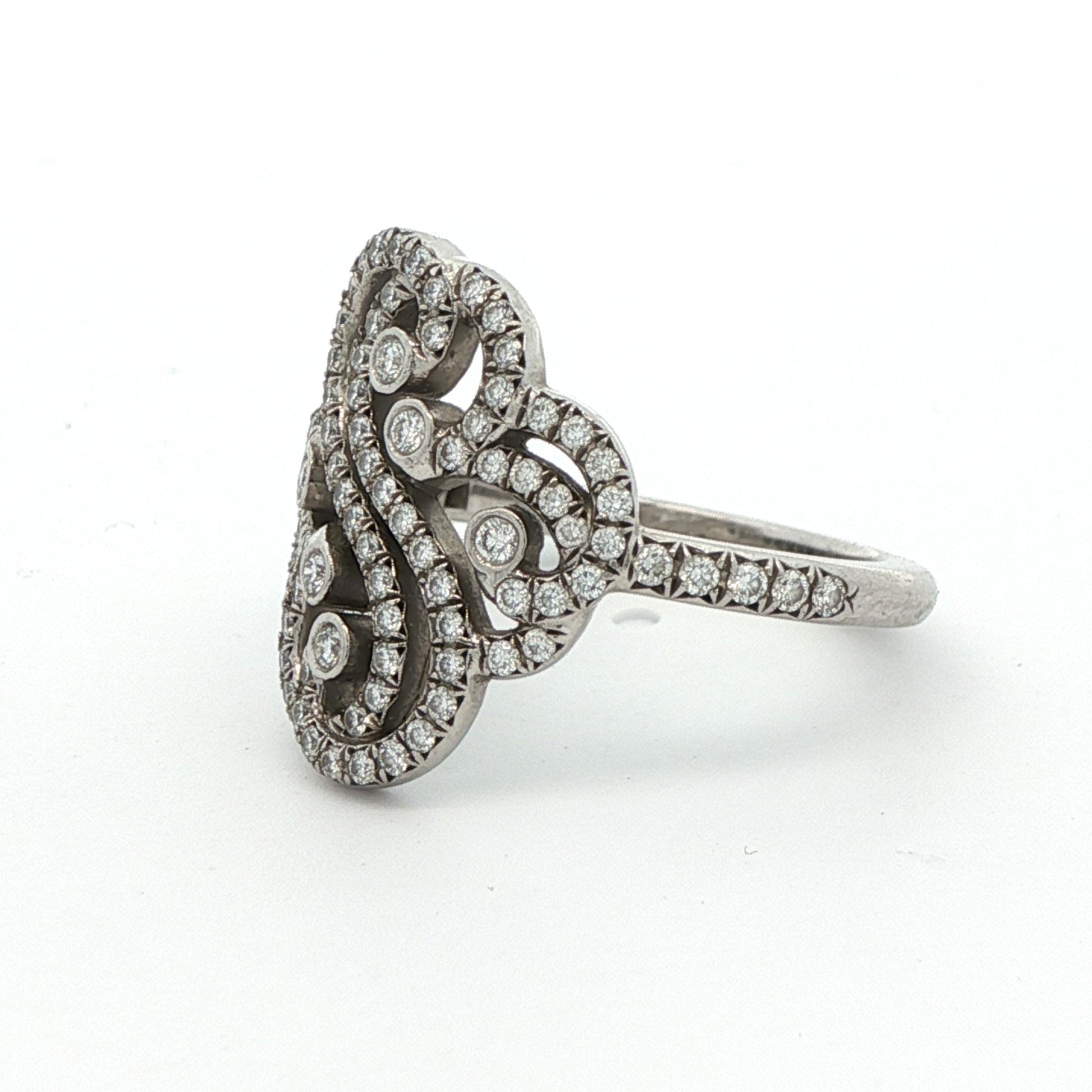 Tiffany & Co. Platinum Enchant Double Diamond Ring