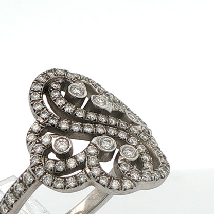 Tiffany & Co. Platinum Enchant Double Diamond Ring