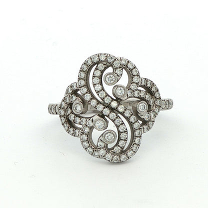 Tiffany & Co. Platinum Enchant Double Diamond Ring