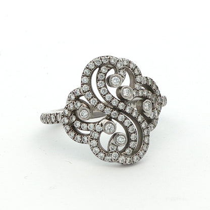 Tiffany & Co. Platinum Enchant Double Diamond Ring