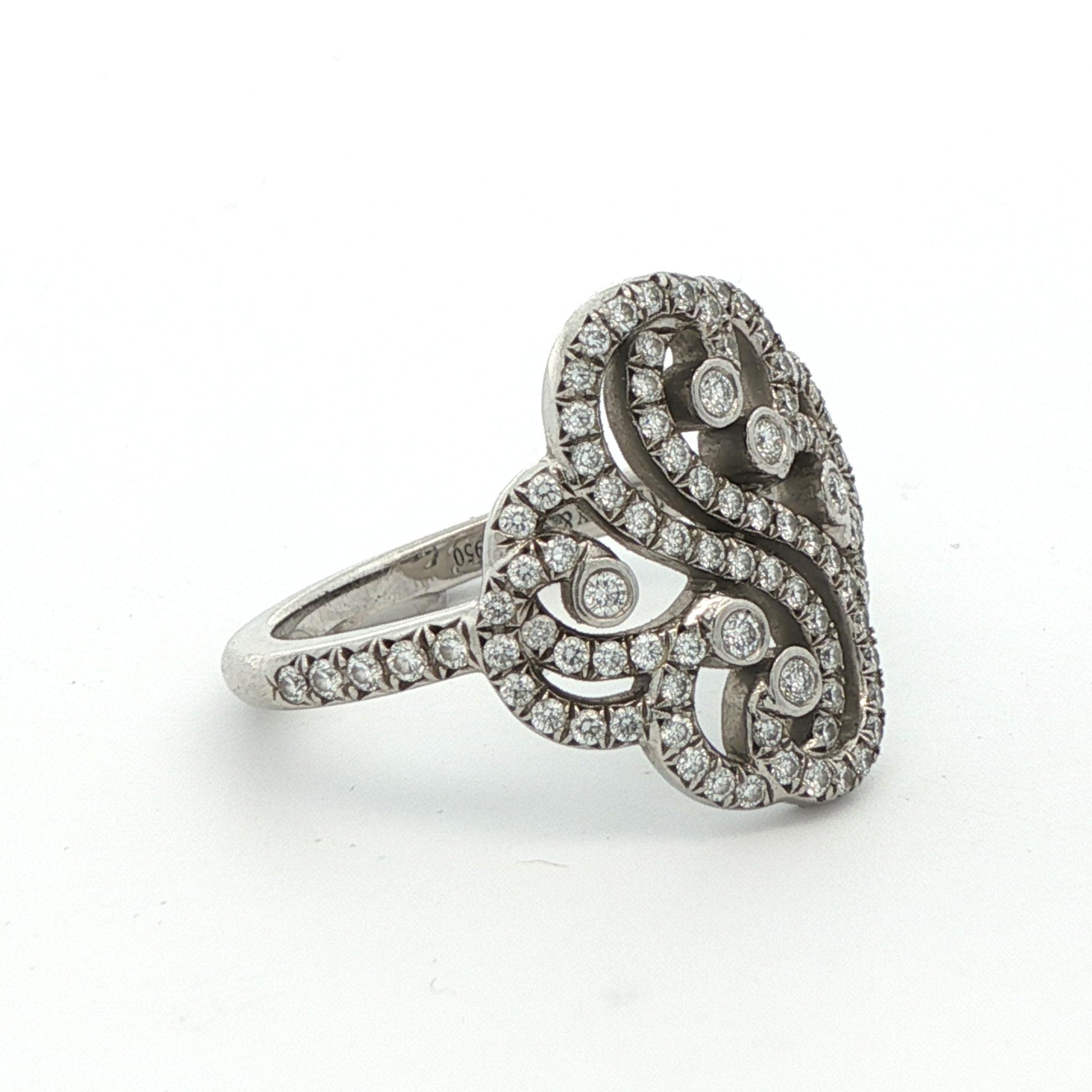 Tiffany & Co. Platinum Enchant Double Diamond Ring