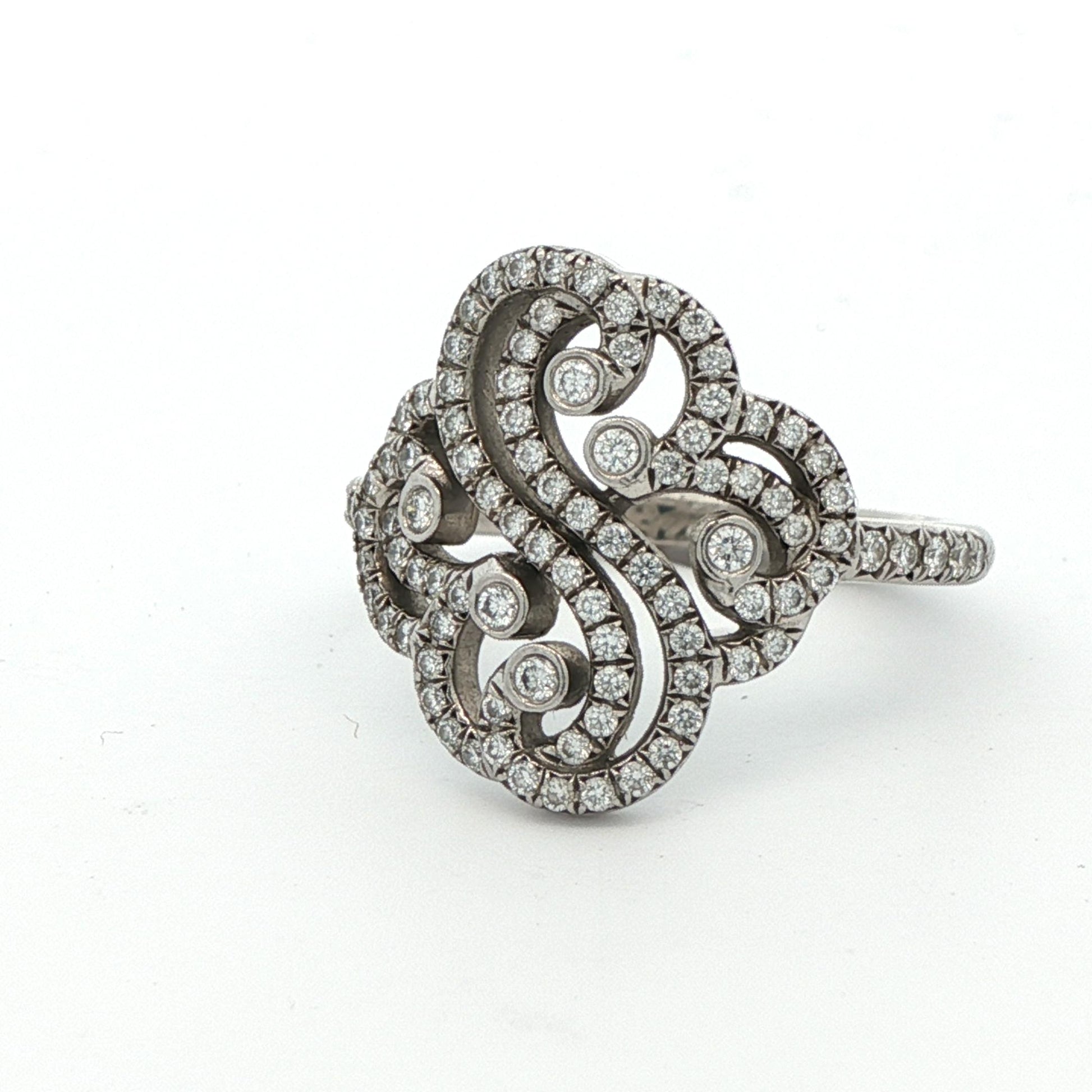 Tiffany & Co. Platinum Enchant Double Diamond Ring