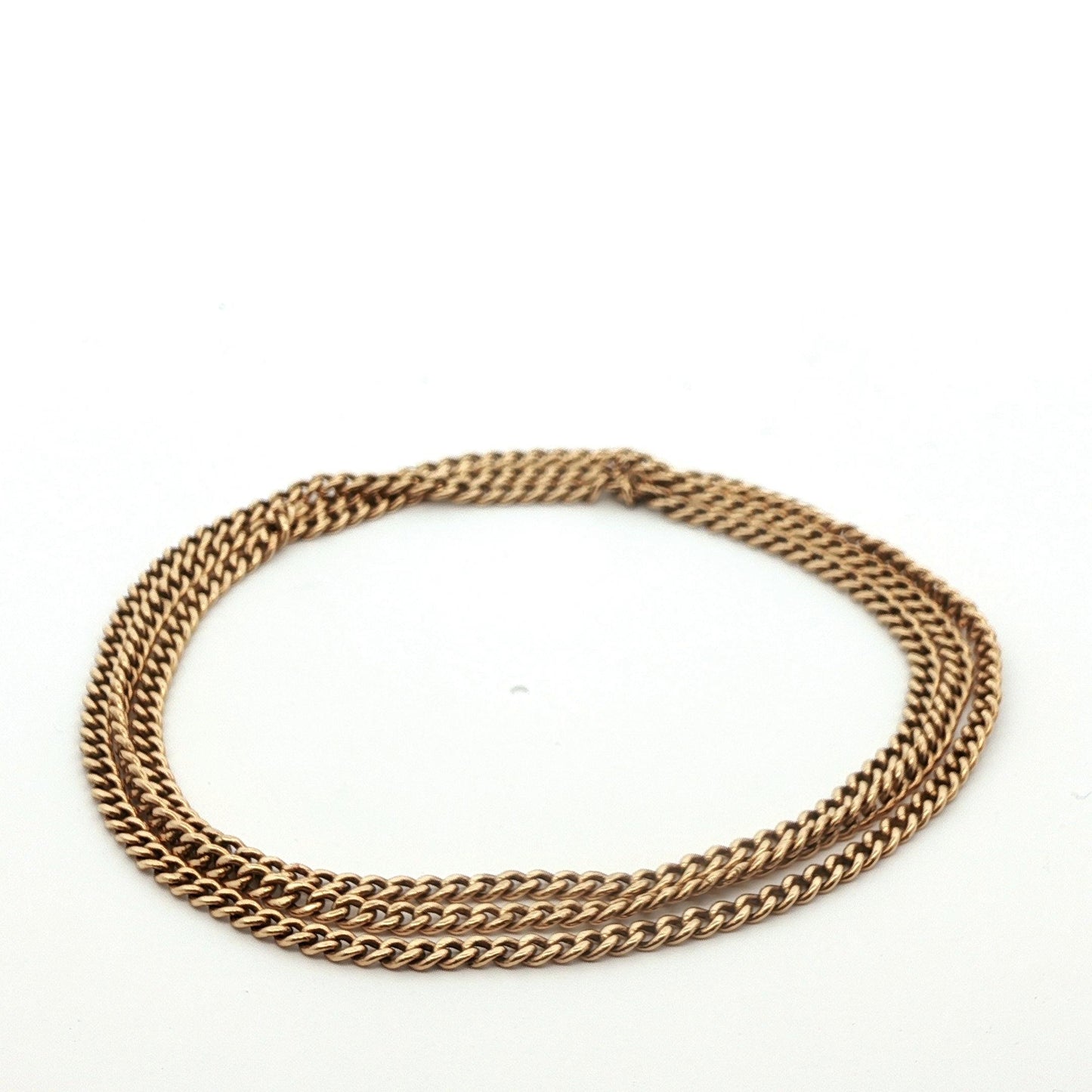 14k Yellow Gold Antique Curb Link Chain