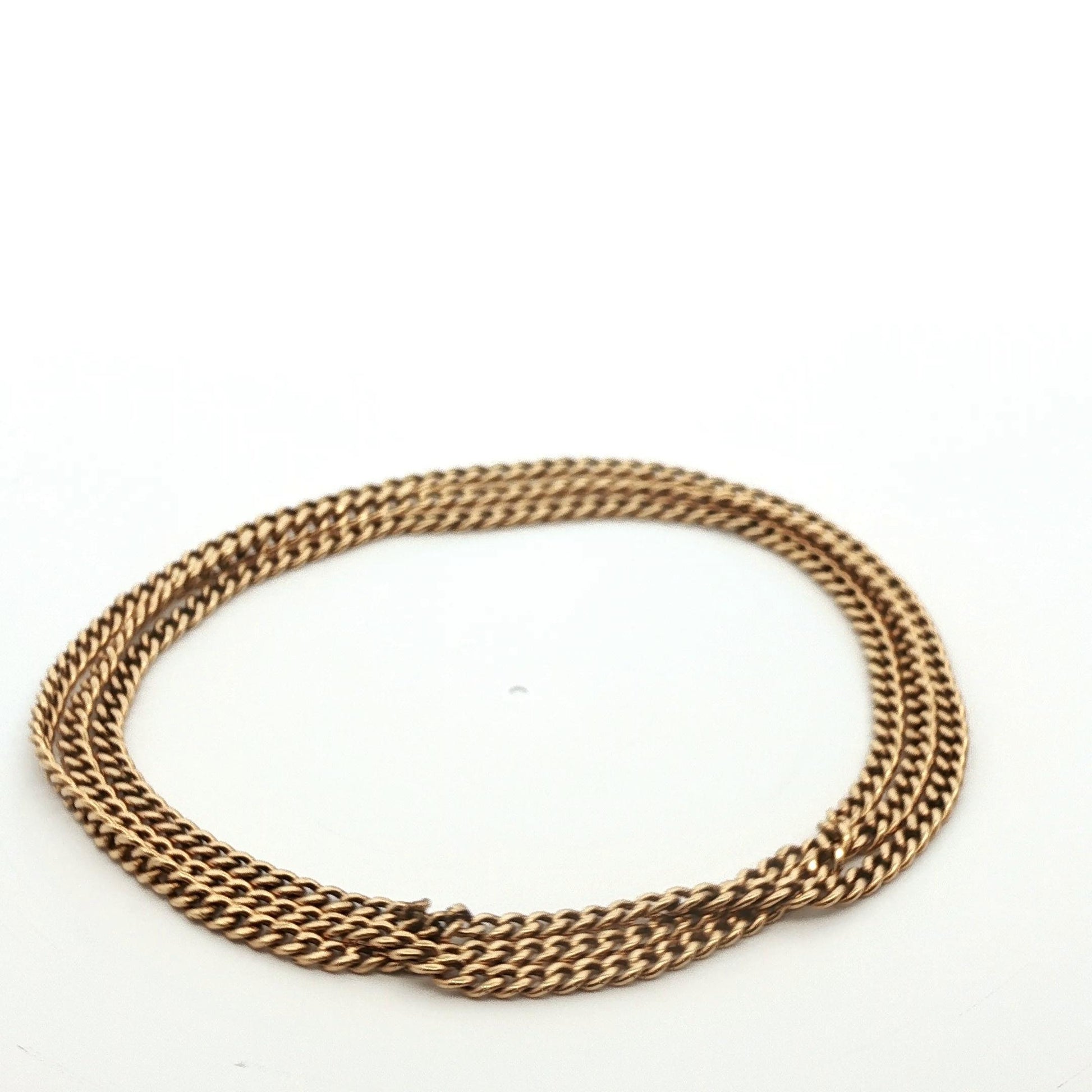 14k Yellow Gold Antique Curb Link Chain