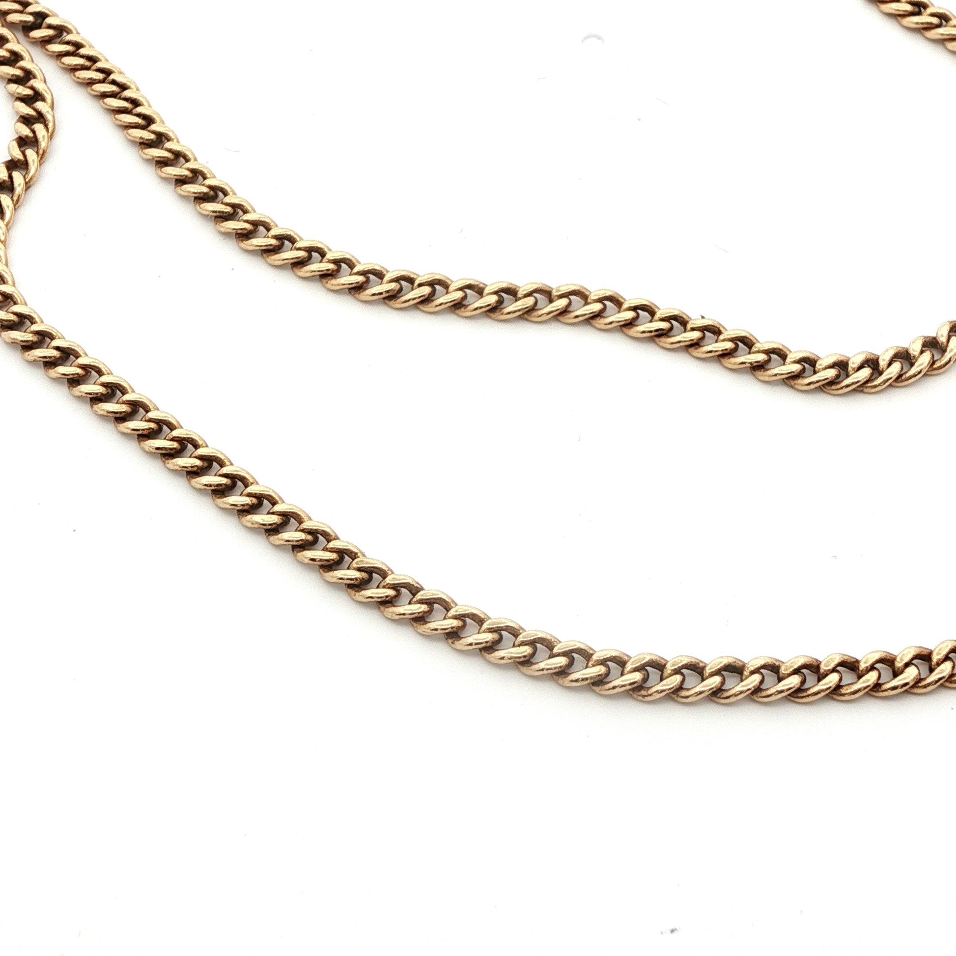 14k Yellow Gold Antique Curb Link Chain