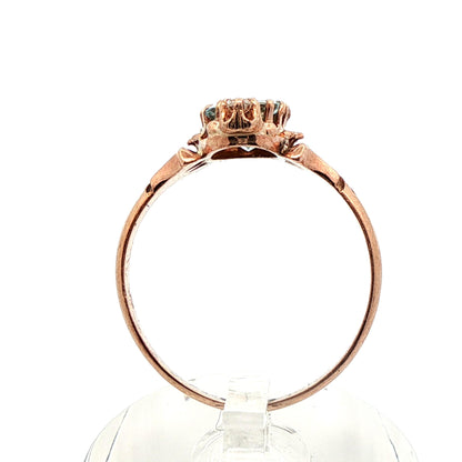 10k Yellow Gold Aquamarine & Diamond Victorian Ring