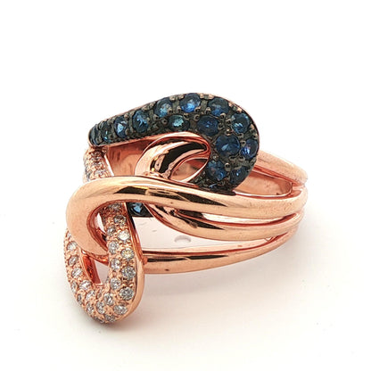 Levian 14k Rose Gold Sapphire & Diamond Ring