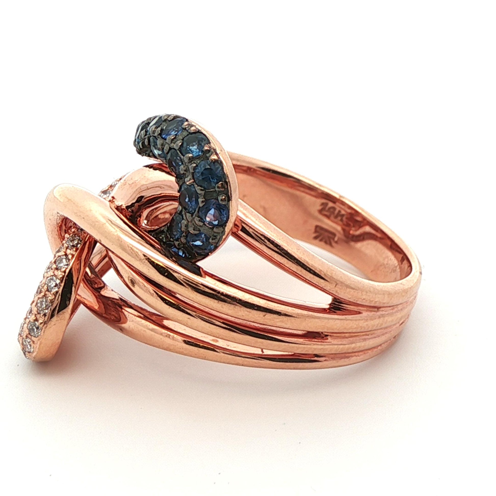 Levian 14k Rose Gold Sapphire & Diamond Ring