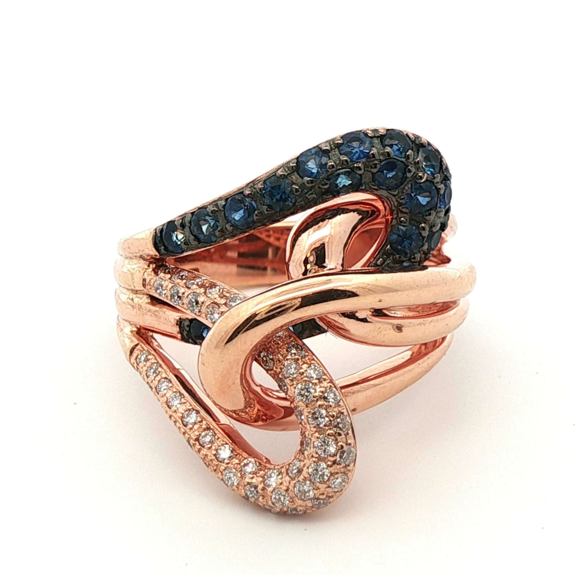 Levian 14k Rose Gold Sapphire & Diamond Ring