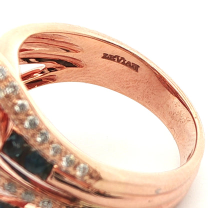 Levian 14k Rose Gold Sapphire & Diamond Ring