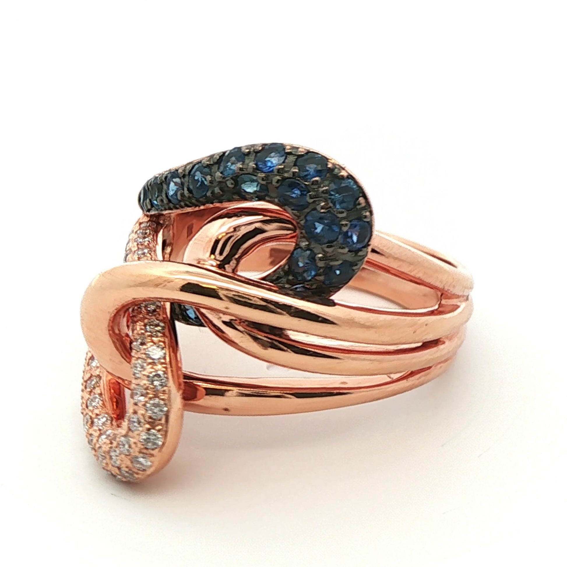 Levian 14k Rose Gold Sapphire & Diamond Ring