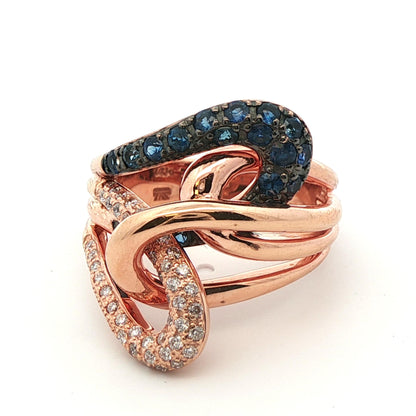 Levian 14k Rose Gold Sapphire & Diamond Ring