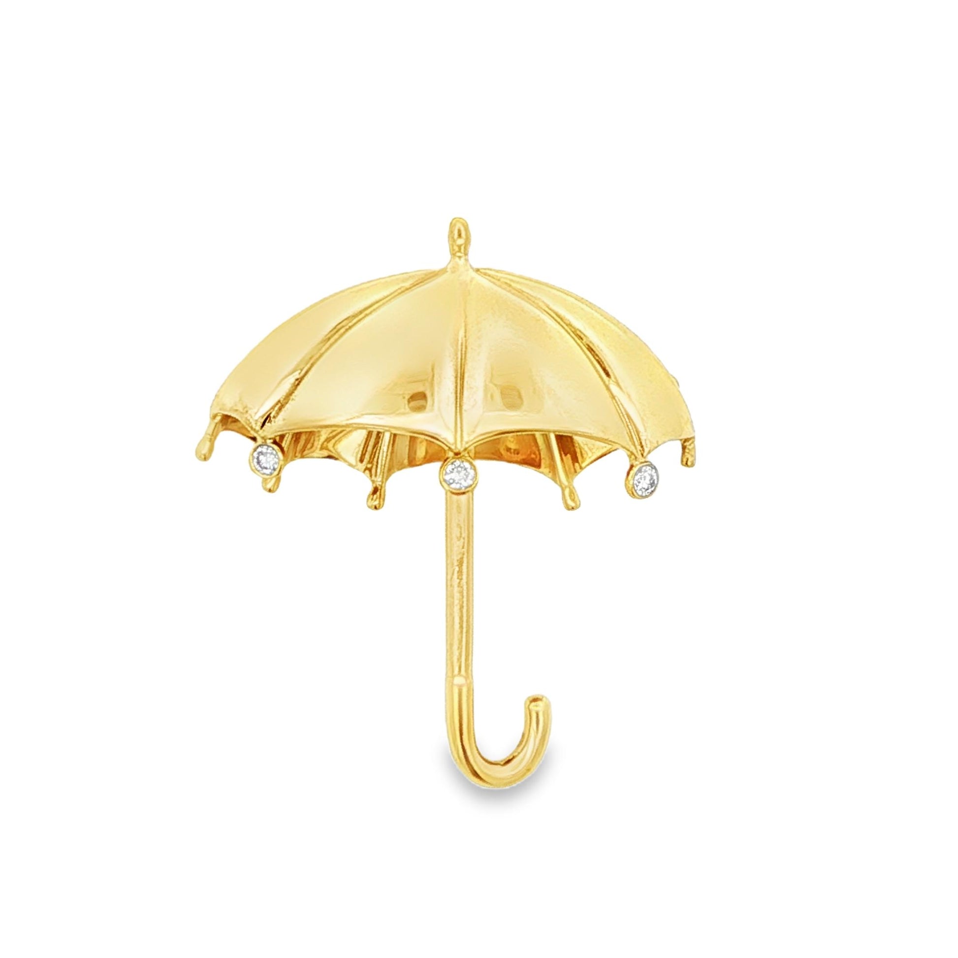 Tiffany & Co. 18k Yellow Gold & Diamond Umbrella Pin/Brooch