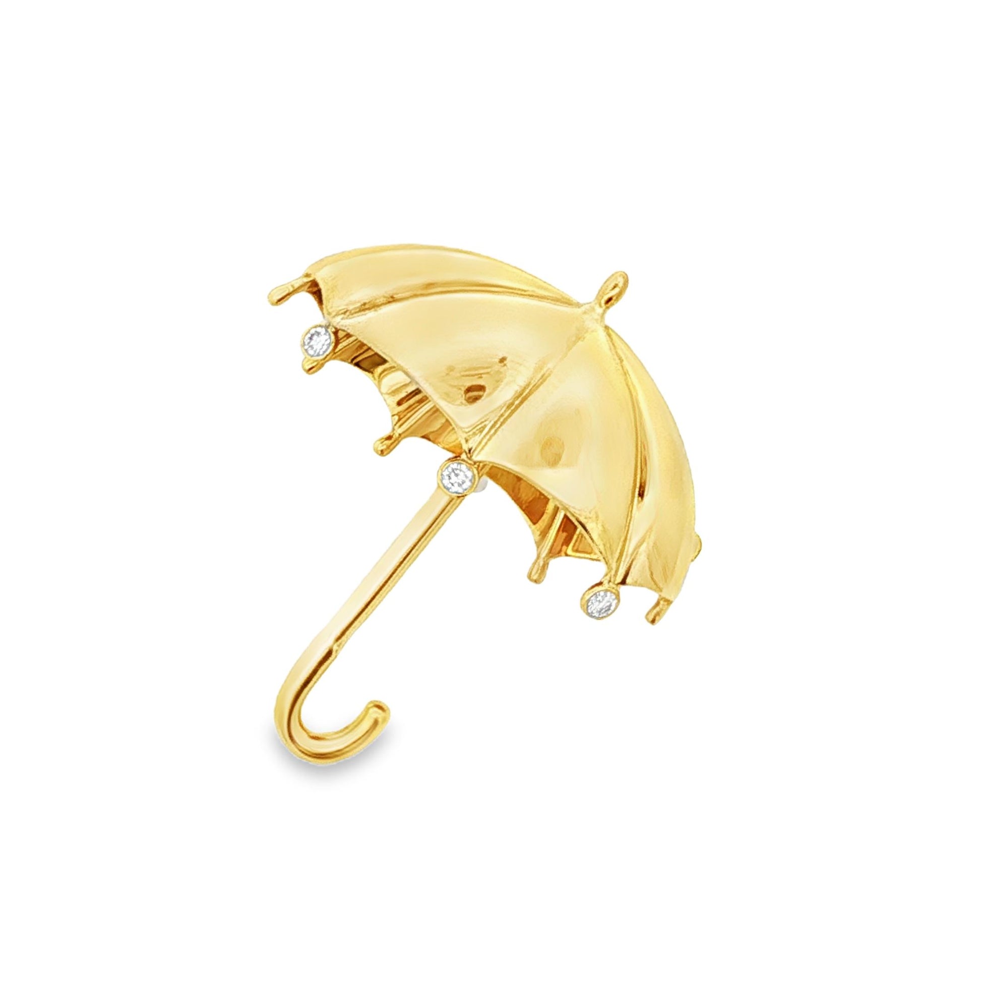 Tiffany & Co. 18k Yellow Gold & Diamond Umbrella Pin/Brooch